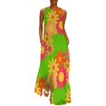 thumbnail image 2 of 1960s vintage groovy mod floral Long Dress dresses for wom02 Dress for girls prom dress02, 2 of 7