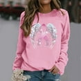 thumbnail image 2 of Arlun In October We Wear Pink Sweatshirts for Women Angel Wings Graphic Printed Crewneck Long Sleeve Thin Sweatshirt Cancer Awareness Fall Winter Pullover Tops Pink2 S, 2 of 4