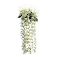 thumbnail image 2 of Fake Flowers Promotion Sale! Nomeni Hanging Flowers Artificial Violet Flower Wall Wisteria Basket Hanging Garland, Home Decor Clearance Sale White, 2 of 2
