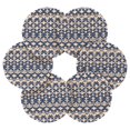 thumbnail image 2 of Haosy Set of 6 Drink Woven Coaster with Holder Heat Resistant Non-Slip Bar Coasters 4 Inches Elegant Indigo Ikat Print, 2 of 7