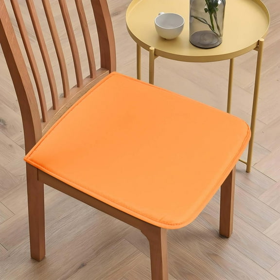 2 Pack Premium Thickened 100%Polyester Orange Washable Chair Cushions, Comfort Seat Pads in 40 * 40 * 0.5cm for Dining Room, Kitchen, and Patio Furniture, Durable Indoor Outdoor Seating Support