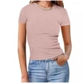 thumbnail image 2 of Eres Más Que una Camisa de Puntuación de Prueba Sexy de Manga Corta Lentejuelas Suelta Camisa de Blusa con Cuello en V, Poliéster, 2 of 6