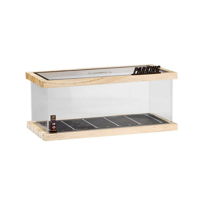 Bewildely Caja de exhibición Estacionamiento transparente Resistente a caídas Vitrina de alta transmisión de luz Cubierta antipolvo Cajas de Kits de construcción modelo 1 capa