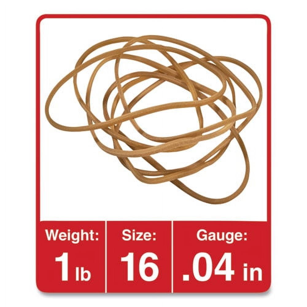 2 PK,Universal Rubber Bands, Size 16, 0.04" Gauge, Beige, 1 lb Box, 1,900/Pack (00116)