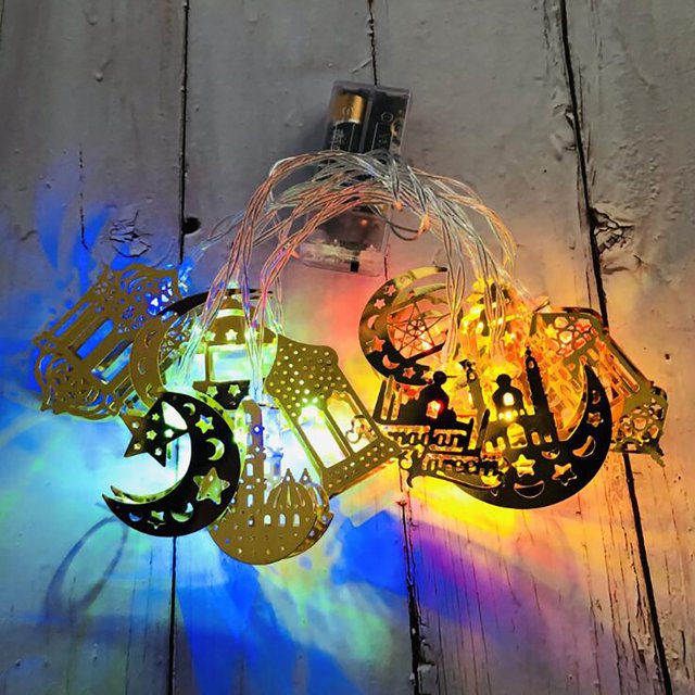 Vaidha Festival Musulman du Ramadan Guirlande Lumineuse à Lettres LED Château Décoration Guirlande 117.9 Pouces