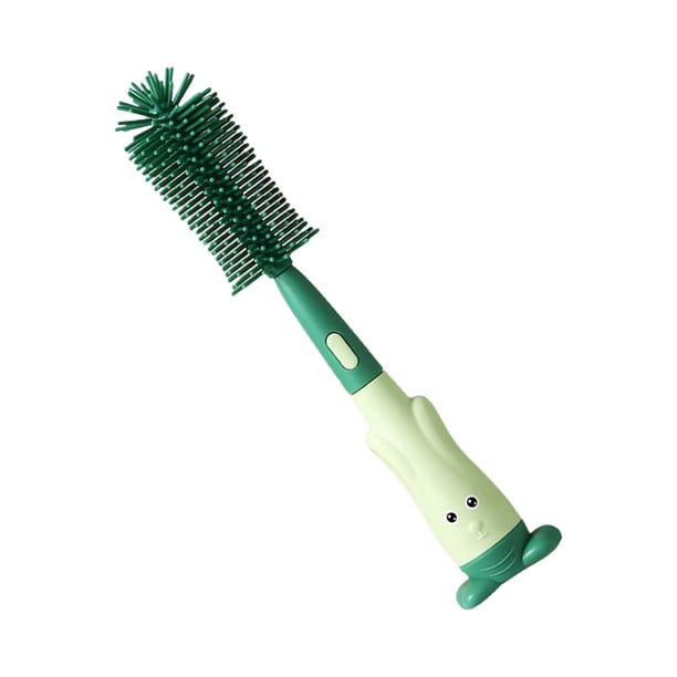 Cepillo de Limpieza de Botellas Multifuncional Gloria 360 Grados Mango Largo Silicona Verde