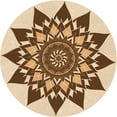 thumbnail image 1 of Ahgly Company Machine Washable Indoor Square Transitional Mahogany Brown Area Rugs, 3' Square, 1 of 7