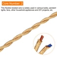 thumbnail image 3 of Unique Bargains Twisted Cloth Covered Wire 2 Core 18AWG 5m/16.4ft Cable,Light Gold Tone, 3 of 5