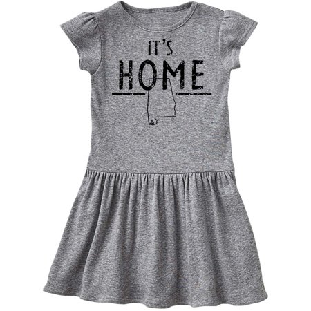 

Inktastic It s Home- Alabama State Outline DIstressed Text Gift Toddler Girl Dress