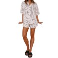 thumbnail image 2 of Michellecmm  Women’s 2 Piece Outfits Graphic Short Sleeve Button Shirt + Shorts, 2 of 9