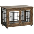 thumbnail image 4 of GIKPAL 38 Inch Dog Crate With Padded Wooden, Dog Kennels for Inside With 2 Door Wheeled for Heavy Medium to Large Dogs, 4 of 9