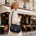 thumbnail image 5 of Large Capacity Women's Crossbody Bag - Stylish Multi Pocket Shoulder Bag for Commuters, Lightweight Oxford Fabric, Adjustable Strap, Ideal for Travel, Shopping, and Daily Use Dark Blue, 5 of 6