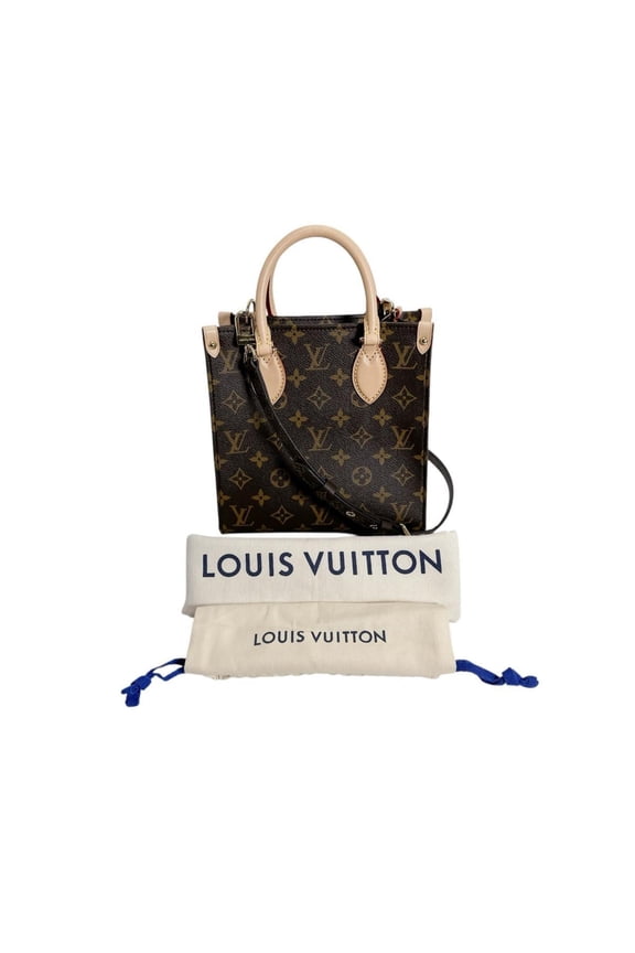 Pre-Owned Louis Vuitton LOUIS VUITTON Handbag Sac Plat BB Monogram Canvas M46265 Brown