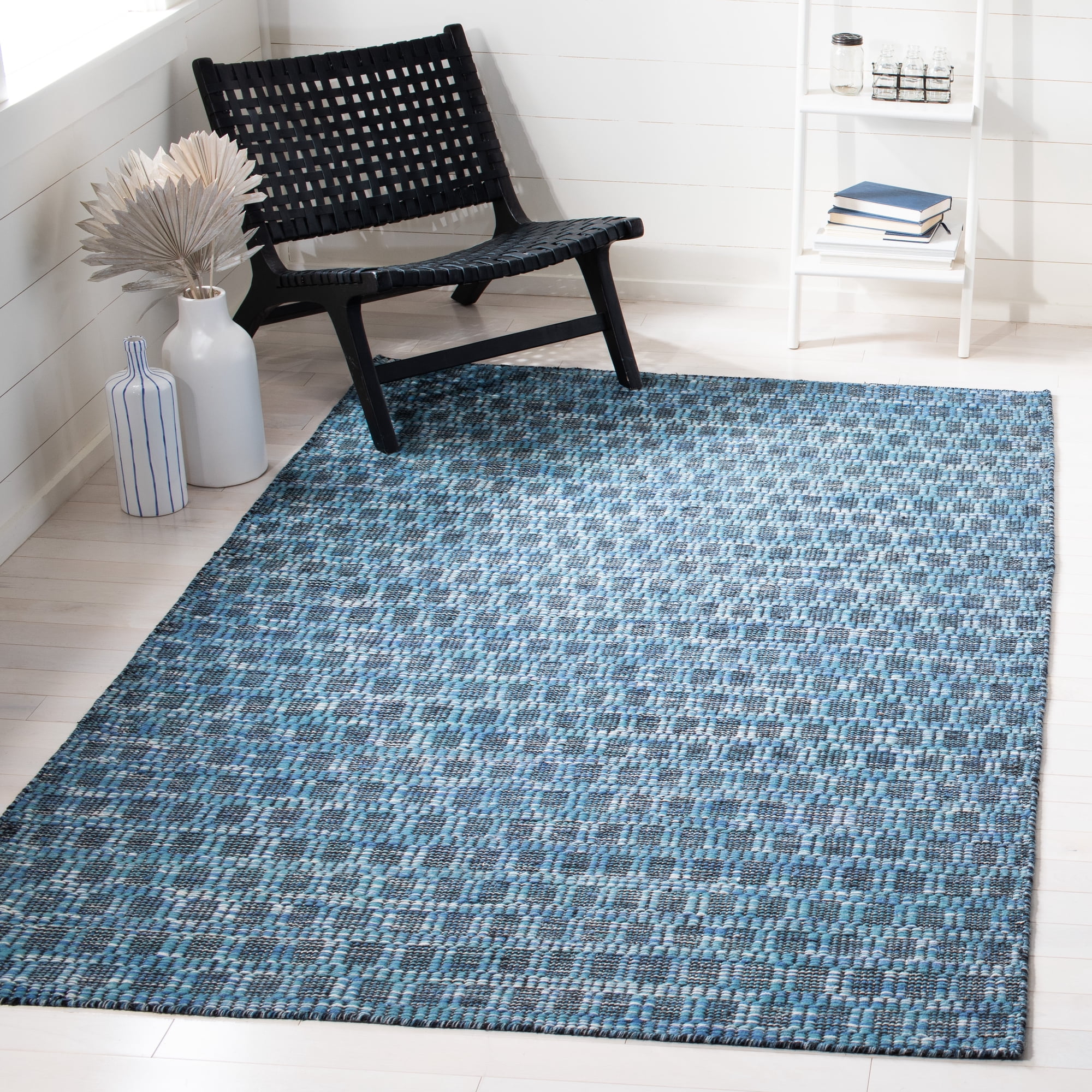 Safavieh Kilim Ottoline Geometric Area Rug, Blue/Black, 5' x 8'