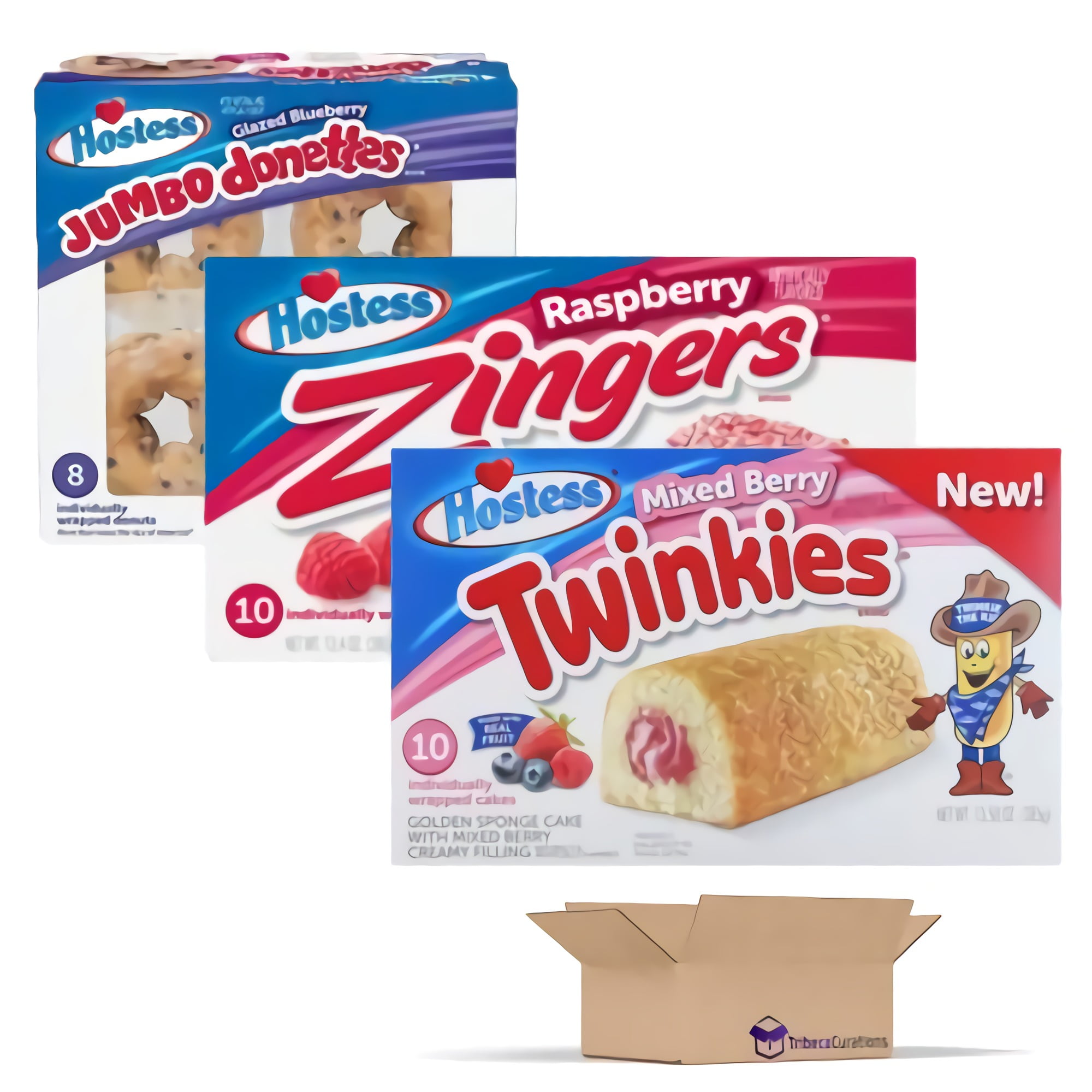 Tribeca Curations | Berry Lovers Snack Cake Variety Pack by Hostess | Berry Twinkies, Raspberry Cakes, Blueberry Donuts (28 Pieces)