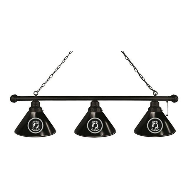 Holland Bar Stool BL3BKPOWMIA Pow & Mia 3 Shade Pool Billiard Light, Black
