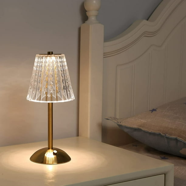 1pc Lampe De Table En Cristal, Contrôle Tactile Lumière LED Petite