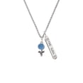 thumbnail image 2 of Delight Jewelry Silvertone Blue Baby Rattle Silvertone Hope Anchors the Soul Bar Charm Necklace, 23", 2 of 4