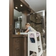 thumbnail image 4 of TREASURE KIDS Wooden Learning Tower for Toddlers 2 in 1 - Montessori Height Adjustable Standing Platform Children Standing Tower- Whiteboard – Kitchen Helper Step Stool Safety Net- White Color, 4 of 6