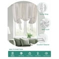 thumbnail image 2 of Beige Tie Up Curtains for Windows 63 Inch Length Balloon Curtains Kitchen Adjustable Balloon Window Shade Farmhouse Simple Abstract Striped Wooden Grain Tie Up Valance Bathroom Curtain Window 46"x63", 2 of 6