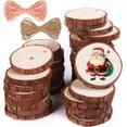 thumbnail image 2 of 5ARTH Rebanadas de madera natural – 37 piezas de 2.0 a 2.4 pulgadas Kit de madera sin terminar para manualidades, círculos de madera preperforados con agujeros para artes, rodajas de madera, adornos n, 2 of 4