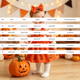 thumbnail image 4 of Ruyang Baby Girl Halloween Outfit Striped Long Sleeve Bodysuit Pumpkin Print Double Layered Suspenders Skirts with Headband Fall Clothes, 4 of 9