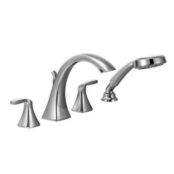 Open Box Moen T694 Voss Two-Handle High Arc Roman Tub Faucet Includes Hand Shower, Chrome