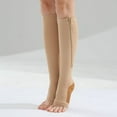 thumbnail image 3 of PENGXIANG Clearance! 1Pairs Unisex Zipper Pressure Compression Sport Socks Support Stockings Leg - Open Toe Knee High Varicose Veins Socks, 3 of 6