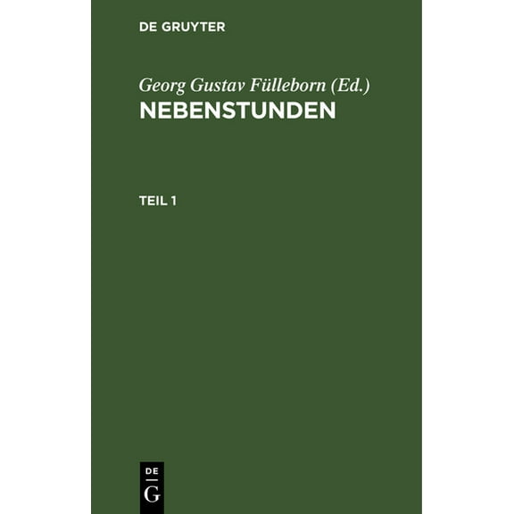 Nebenstunden. Teil 1, (Hardcover)