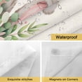 thumbnail image 4 of Easter Rabbit Ears No Hooks Shower Curtain with Snap-in Liner Spring Pink Flowers Green Leaf Plant Linen Texture Shower Curtains for Bathroom, Waterproof, Easy Install, Washable 72"x78", 4 of 9