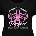 thumbnail image 4 of Inktastic Staying Strong Together with Pink Breast Cancer Ribbon Women's Plus Size T-Shirt, 4 of 5