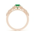 thumbnail image 2 of ANGARA Natural Aeon Vintage Style Emerald Solitaire Engagement Ring with Milgrain in 14K Rose Gold for Women (Size-6mm) | May Birthstone, Anniversary, Jewelry Gift for Women | Natural Emerald Ring, 2 of 9