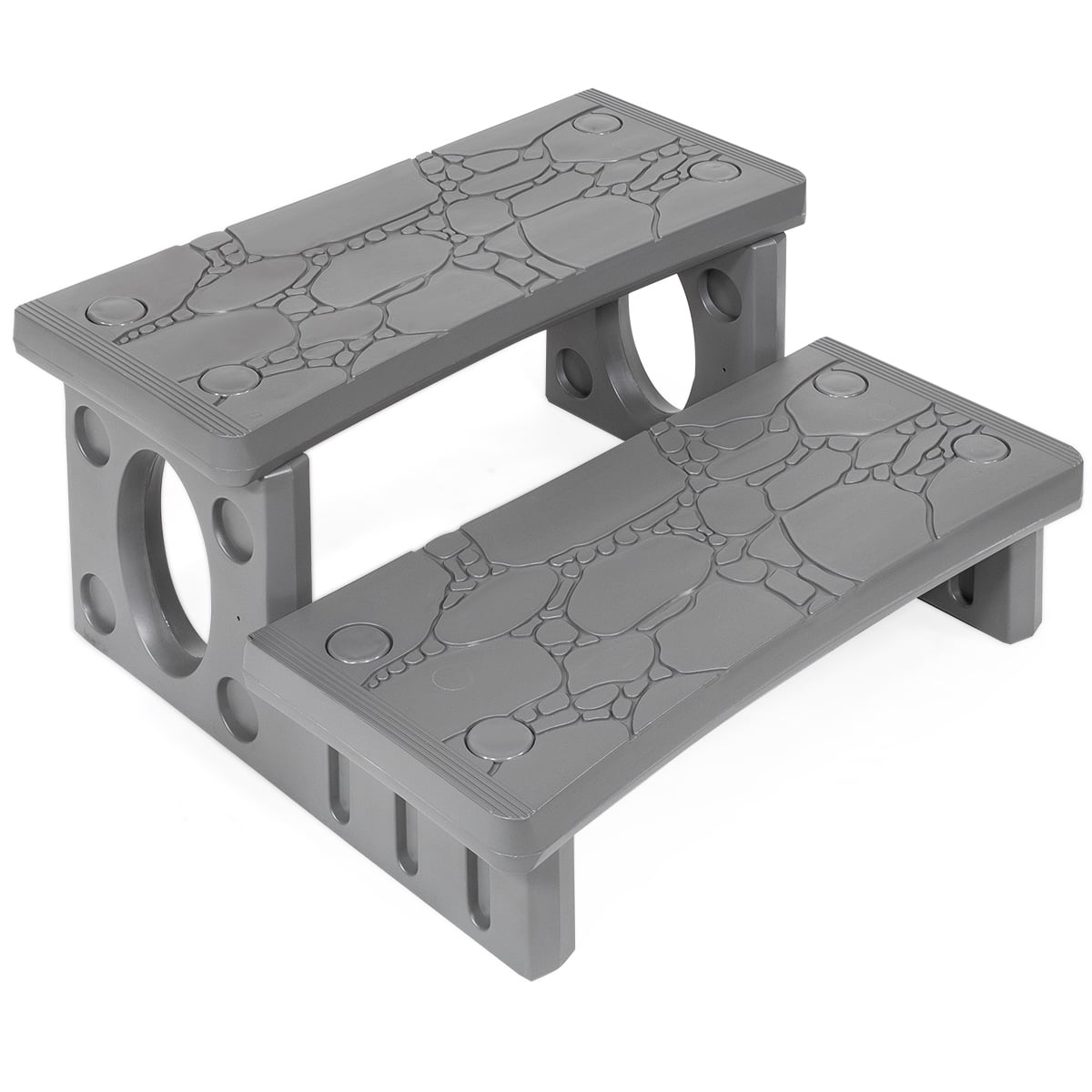 XtremepowerUS Spa and Hot Tub Step, Universal Camper Step, Anti-Slip, Hot Tub Step Gray