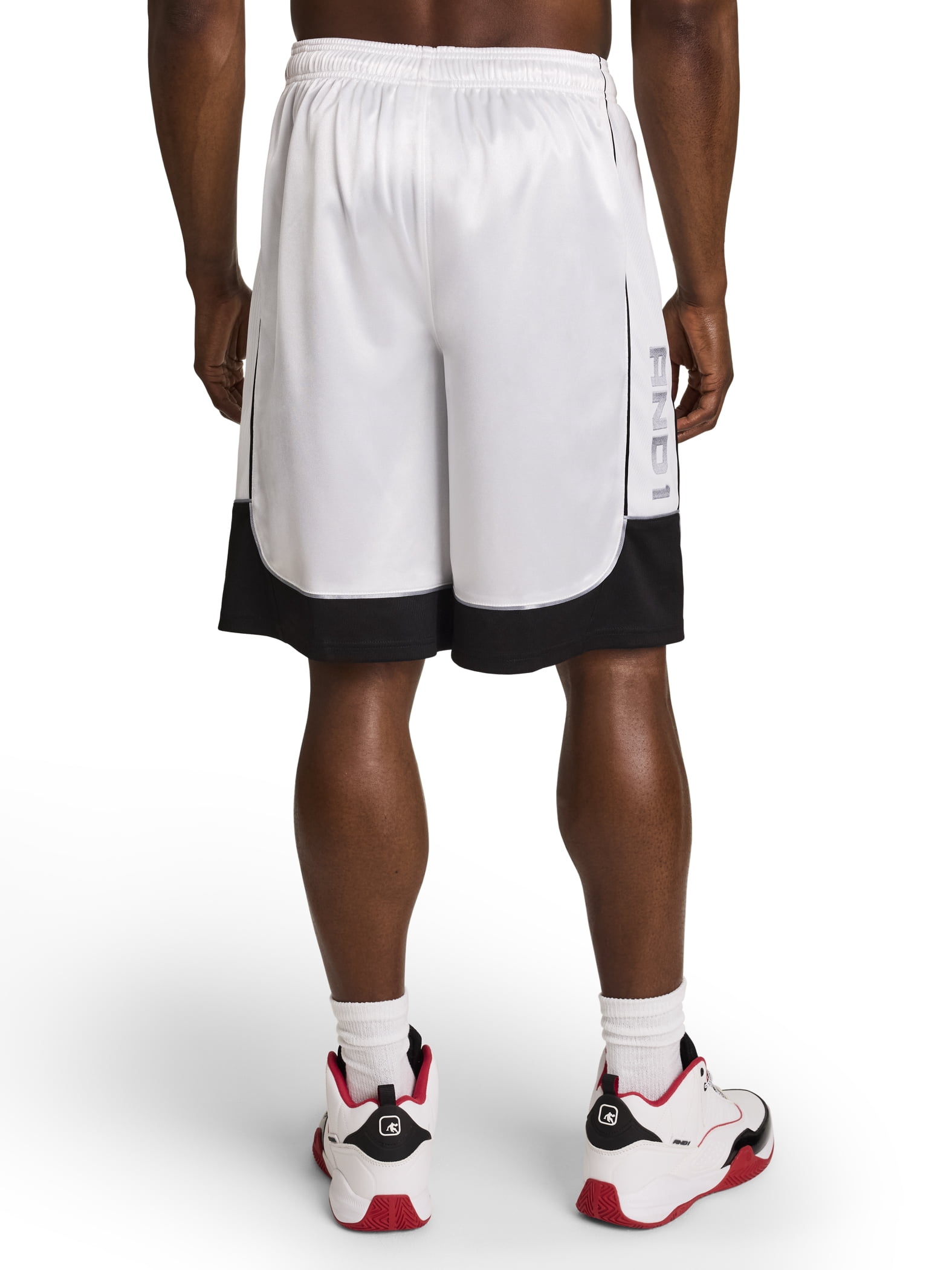 AND1 Men's and Big Men's All Court Colorblock Short, 11" inseam, up to Size 5XL