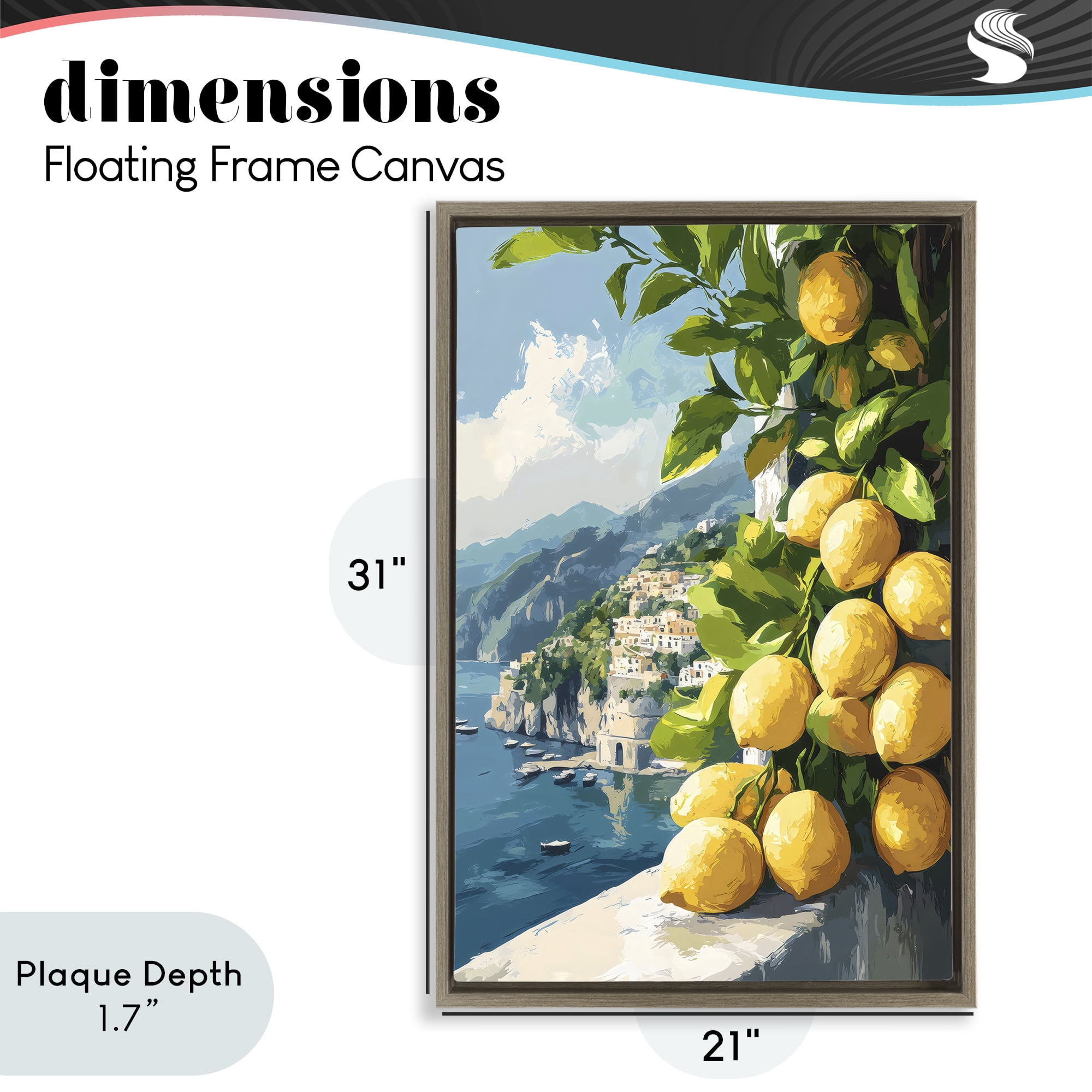 Stupell Industries Lemon Terrace Amalfi View Brown Framed Floater Canvas Wall Art, design by Creative Studio