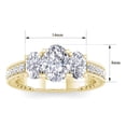 thumbnail image 5 of SuperJeweler 2 1/2 Carat Moissanite Oval Shape Three Stone Ring in 14 Karat Yellow Gold for Women, 5 of 6