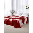 thumbnail image 5 of Red Ombre Queen Size Flat Sheet, Wrinkleproof & Fadeproof Cooling Flat Bed Sheet Only, Farmhouse Chic Tie Dye Abstract Retro Art Breathable Soft Bedding Top Sheets 90 x 102 Inches, 5 of 8