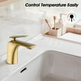 thumbnail image 5 of Single Handle Sink Faucet, Bathroom Faucet with Pop Up Drain and Water Supply Hose, Bathroom Sink Faucet 1 Hole for Lavatory, Restroom, Vanity, Brushed Gold, 5 of 7