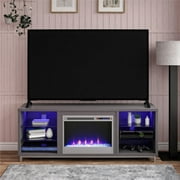Ameriwood Home Fendall Fireplace TV Stand for TVs up to 70", Graphite Gray
