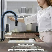Matte Black Touch Sensor Kitchen Sink Faucet Pull Out Sprayer 10 inch Cover