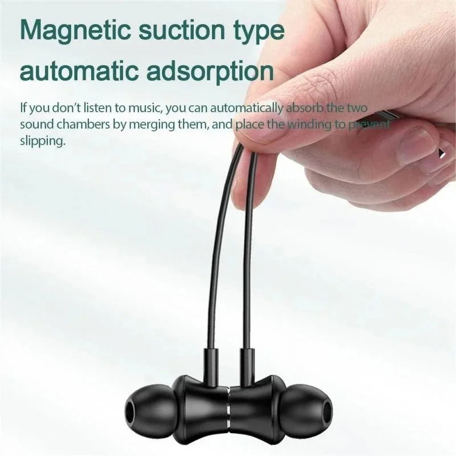 I35 Wireless Bluetooth-Compatible Headphones, 200 Hours Playtime, Skin-Friendly, Magnetic Suction, IPX5 Waterproof, BT 5.1 Technology Link Scope 33ft, Stereo Earbuds And Built-In Microphone, Black