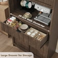 thumbnail image 4 of Huisuilinss Fluted Pantry Cabinet,Kitchen Pantry Cabinet,70" Tall Pantry Storage Cabinet With Countertop,Kitchen Hutch Cabinet With Doors And Drawer,Freestanding Cupboard For Dining Room Living Room, 4 of 7