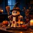 thumbnail image 3 of Light Up Halloween Resin Figurines, Spooky Cute Glowing Ghost Skeleton Mummy Pumpkin Statues Table Centerpiece Decor for Mantel Desk Shelf, 3 of 5
