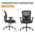 thumbnail image 2 of PayLessHere 500lb Capacity Mesh Office Chair, Ergonomic Swivel Desk Chair with Lumbar Support for Adults, Black, 2 of 7