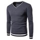 thumbnail image 1 of pstuiky hombres de manga larga, Blusas y camisas de manga larga con cuello en V y color liso para hombre salir tops xxl, 1 of 7