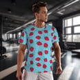 thumbnail image 3 of Wukai Strawberries Print Men's Short-Sleeved Mesh T-Shirt,Quick-Dry Short Sleeve Workout T-Shirt-X-Large, 3 of 8