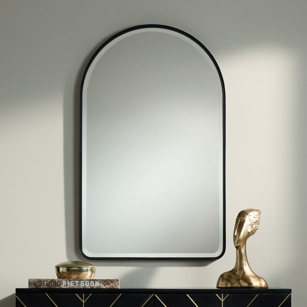 2 Asymmetrical Wall Mirror Black, Metal Black Arch Wall Mirror