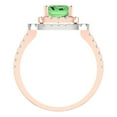 thumbnail image 4 of Halo Engagement Ring for Women - 2.62ct Simulated Green Diamond in 18K Rose/White Gold Promise Ring, 4 of 6