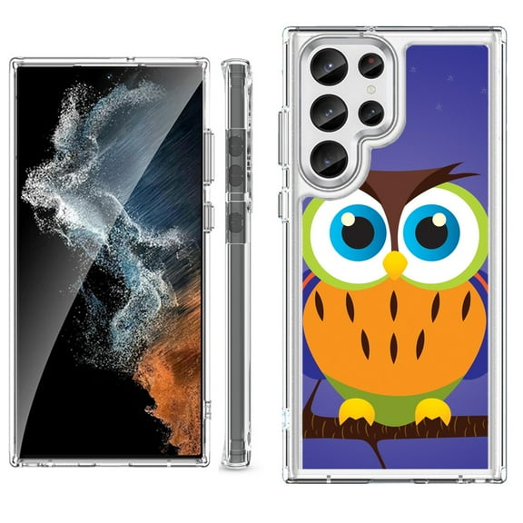 Shockproof Bumper Phone Case for Samsung Galaxy S23 Ultra 5G, by OneToughShield ® - Night Owl