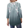thumbnail image 4 of Fantaslook 3/4 Length Sleeve Womens Tops Dressy Casual Boho Blouses V Neck Pleated Tunic Tops Work Shirts, 4 of 8